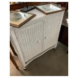 Wicker Rolling Cabinet