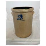 Antique 2 Gallon Cobalt Handled Crock