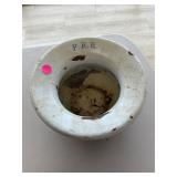 P R R Vintage Enamel Railroad Spitoon