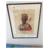 Tah Ro Hon Ioway Warrior Bowens Lithograph