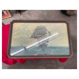 Vintage Ship Art in Frame