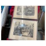 Courtscene Art By: William Sharp in Frame