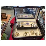 Full Vintage Jewelry Box with Contents