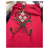 Painted Brass Wall Sconce Candle Holder