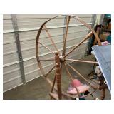Antique Large Wooden Spinning Wheel