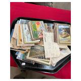Tray Lot of Vintage Ephemera  Post Cards & Maps