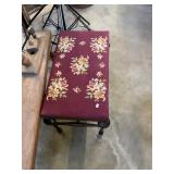Wood with Flower Needle Point  Seat