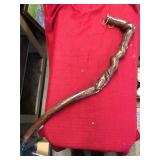 Folk Art Face Carved Walking Cane