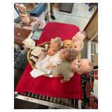 Antique BASKET OF Dolls Lot