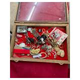 Vintage Jewelry in Display Case