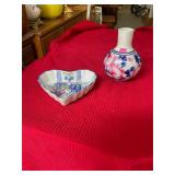 Limoges Vase and Heart Dish