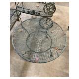 Round Wrought Iron Table and Picture