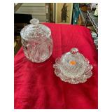 2 Piece Pressed and Cut Glass Lot
