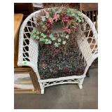 Wicker Rocking Chair and Wreath