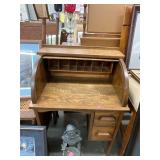 Small Antique Oak Roll Top Desk