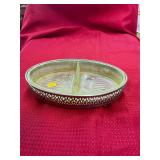 Vaseline Glass Uranium Serving Dish