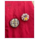 2 Art Glass Paper Weights