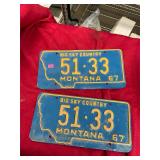 Vintage 1967 Montana License Plates