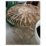 Vintage Folding Iron Round Table