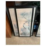 Set of East Asian Art in Frame