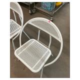 Pair of White Iron Chairs