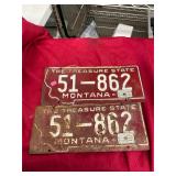 Vintage 1956 Montana License Plates