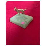 Vintage Green Jadeite Dog Ash Tray
