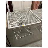 White Outdoor Iron End Tables