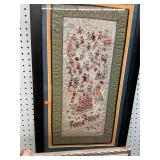 Antique Textile East Asian Art In Frame