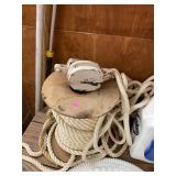 Vintage Wooden Pulley & Rope Lot