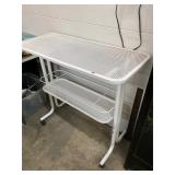 Vintage White Metal Rolling Table