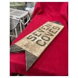 Wooden Painted Seven Coves Sign