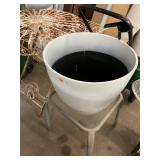 Large Plant Pot & Small Glass Table