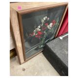 Vintage Flower Art in Frame