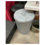 Galvanized Metal Trash Can with Lid