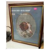 Dog Hunting Duck Photo in Frame