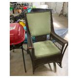 Wicker & Cushioned Rocking Chair