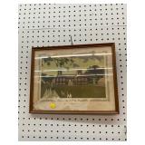 Vintage Stratford Hall Civil War Art in Frame