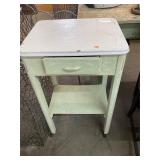 Vintage Wooden Stand with Enamel Top