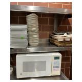 Microwave and Dishes Lot