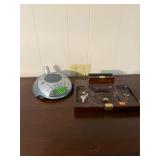 Dresser Tray and Alarm Clock With GF Tigers Eye