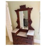Antique Victorian Marble Top Dresser