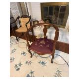 Antique Vitoria Needlepoint Barrel Chair