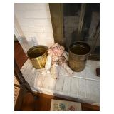 Jester and Two Brass Buckets