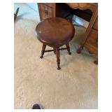 Antique Glass Foot Piano Stool