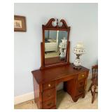 Vintage Vanity With Mirror and Chair