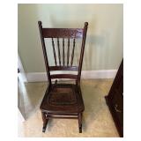 Antique Rocking Chair and Lamp