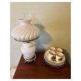 Christmas Dishes and Lamp