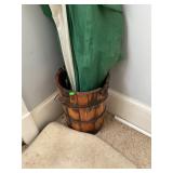 Vintage Bucket and Umbrellas