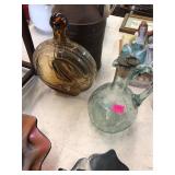 Vintage Sailboat Bottle and Crackle Cruet